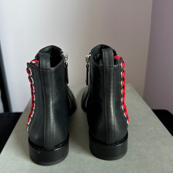 Alexander McQueen Braided Chain Leather Ankle Boots - Picture 9 of 14